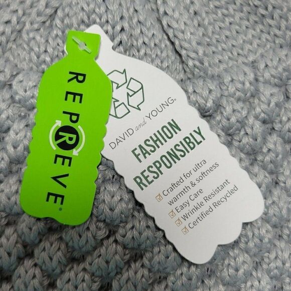 D&Y Beanie Hat Messy Bun Ponytail Beanie Cap Soft Stretch Knit Gray Repreve NWT - Picture 5 of 11